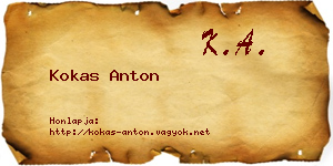 Kokas Anton névjegykártya